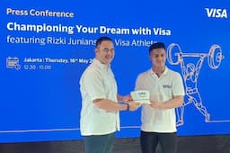 Visa Sambut Atlet Angkat Besi Muda Pemegang Rekor Dunia Rizki Juniansyah ke Tim Visa