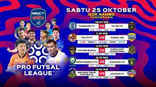 Live MNCTV! Ini Jadwal Siaran Langsung Pekan Ke-4 Pro Futsal League Indonesia 2025-2026: Halus FC vs Cosmo JNE Live MNCTV! Ini Jadwal Siaran Langsung Pekan Ke-4 Pro Futsal League Indonesia 2025-2026: Halus FC vs Cosmo JNE