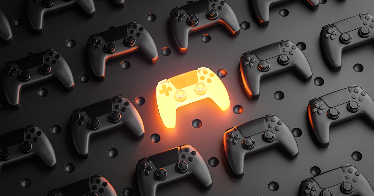 outstanding concept glowing gamepad multiple black joysticks background 3d rendering 1
