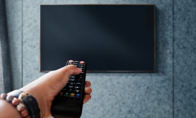 watching television remote