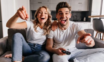 Watching and laughing