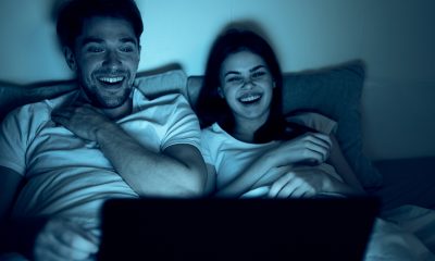 couple watching bed