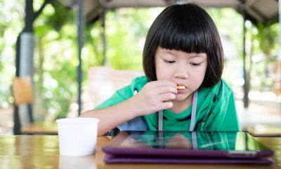 little girl watching