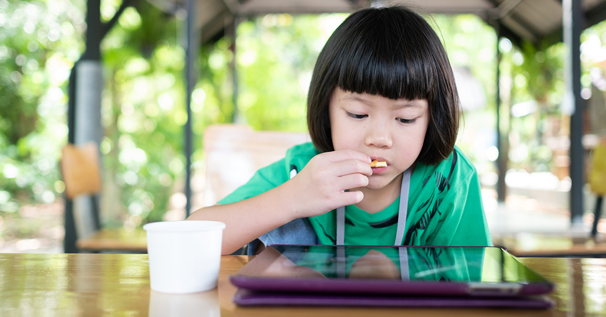 little girl watching