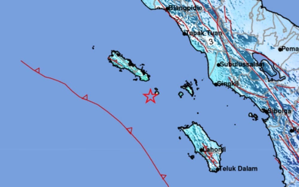 Gempa Bumi Magnitudo 5,8 Guncang Sinabang Aceh, Tak Berpotensi Tsunami