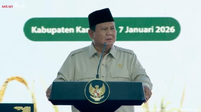 Hadiri Panen Raya, Prabowo: Tanah Indonesia Subur, Impor Pangan Sulit Diterima Akal