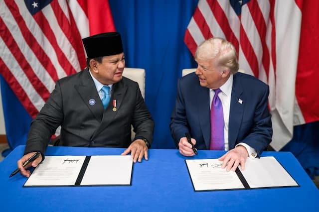 Intip Momen Prabowo dan Trump Teken Kesepakatan Dagang Tarif Resiprokal 19 Persen