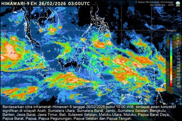 BMKG Deteksi Pertumbuhan Awan Konvektif, Waspada Hujan Sedang- Lebat