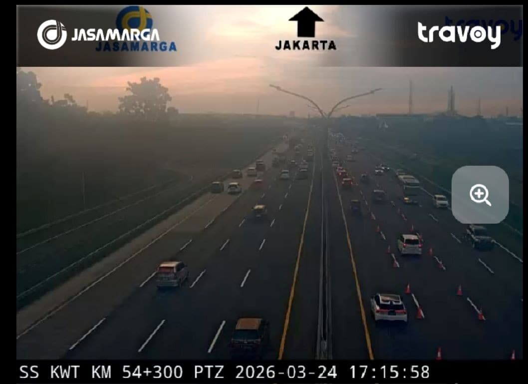 Contraflow Dua Jalur di KM70-KM47 Diterapkan Antisipasi Meningkatnya Kendaraan Arus Balik