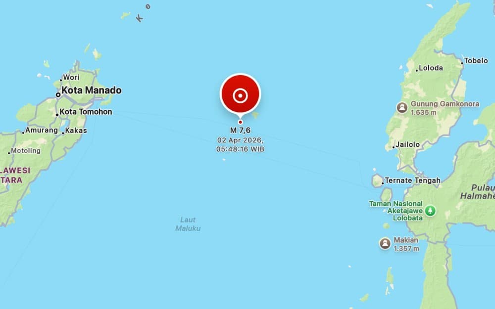 Tsunami 0,3 Meter Terjang Halmahera Barat Usai Gempa Bumi Magnitudo 7,6 Bitung