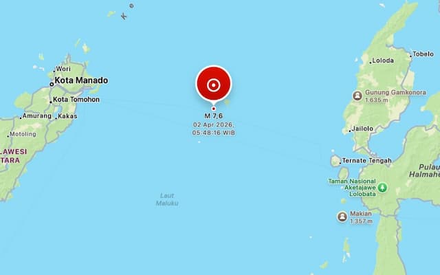 BMKG Ingatkan Potensi Tsunami hingga 3 Meter akibat Gempa Bumi Magnitudo 7,6 Bitung