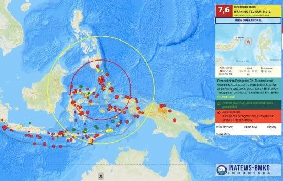 BMKG Catat 93 Gempa Susulan M7,6 di Ternate, Satu Orang Meninggal Dunia