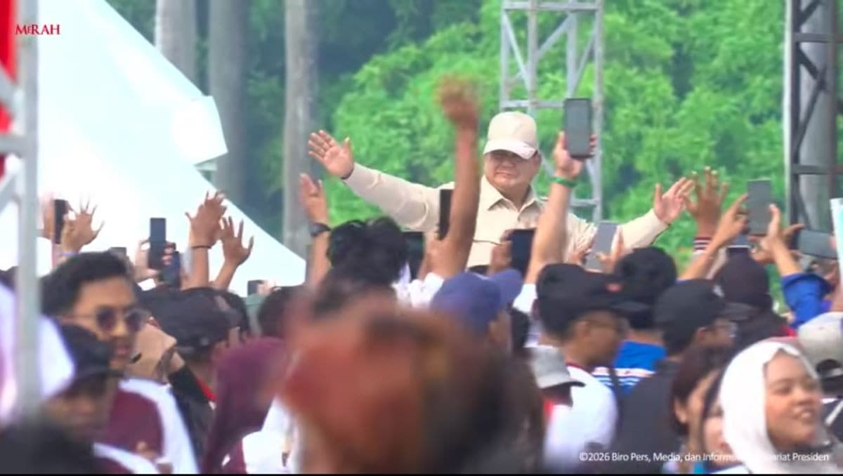 Prabowo Hadiri Peringati May Day di Monas, Sapa Puluhan Ribu Buruh
