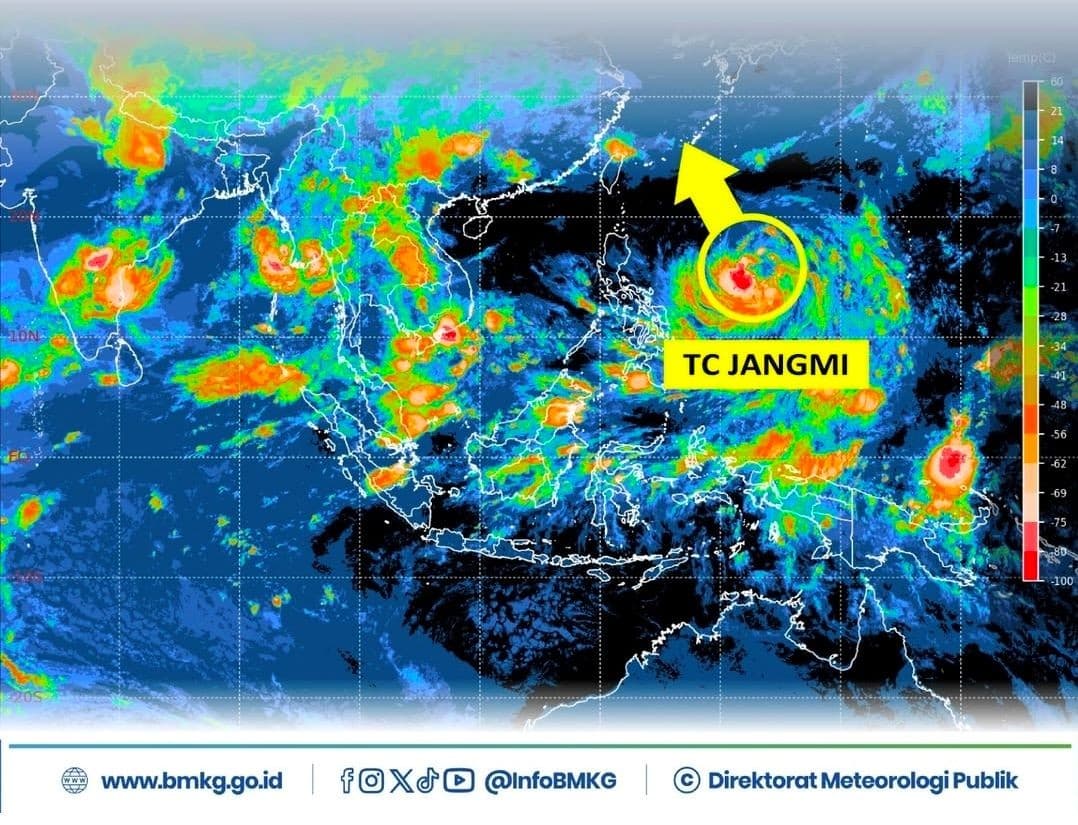 Siklon Tropis Jangmi Terdeteksi, Waspada Hujan Lebat di Sebagian Wilayah Indonesia Siklon Tropis Jangmi Terdeteksi, Waspada Hujan Lebat di Sebagian Wilayah Indonesia