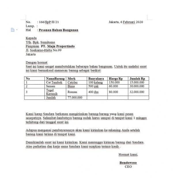 Simak Contoh Referensi Surat Penawaran Barang Elektronik