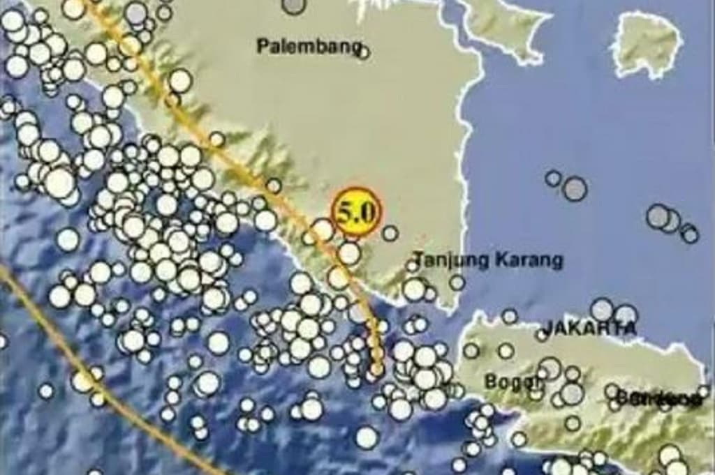 Gempa Terkini Magnitudo 5,0 Guncang Lampung Utara