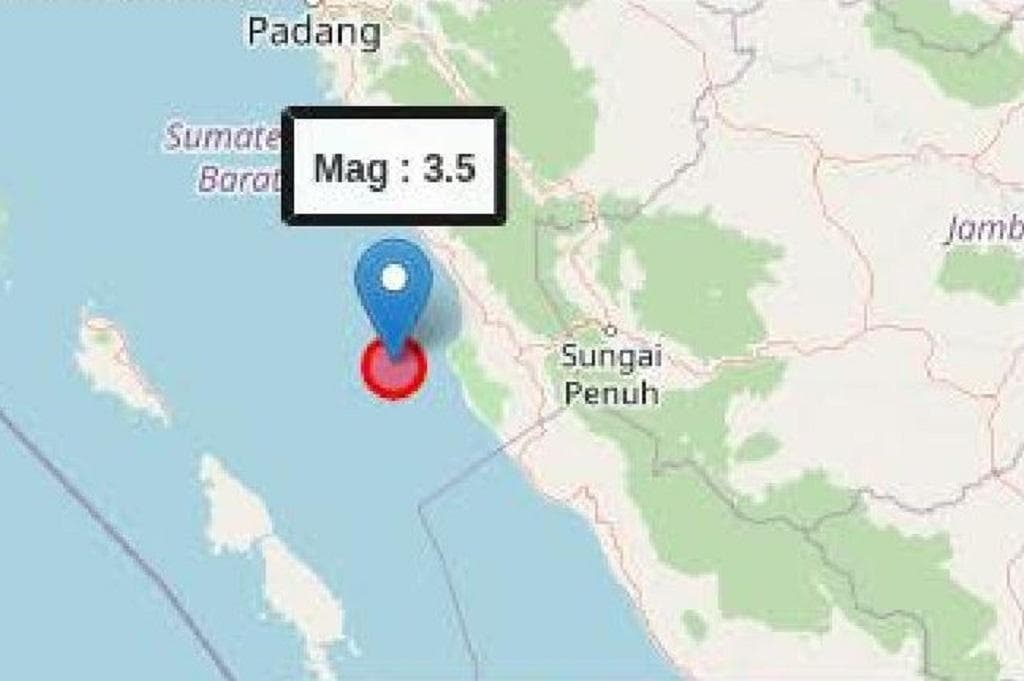 Gempa Terkini Magnitudo 3,5 Guncang Pesisir Selatan Sumbar