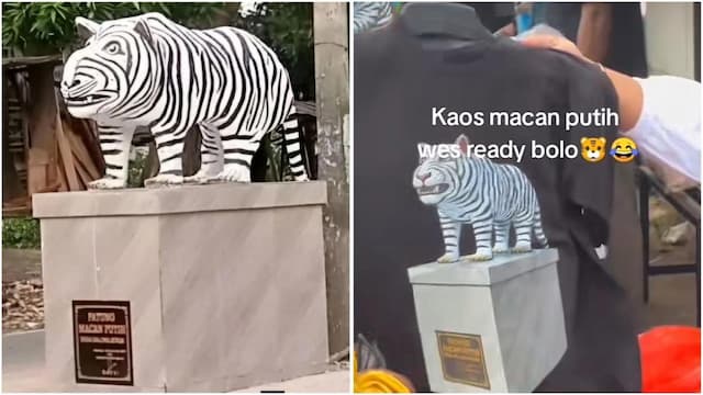 Viral Patung Macan Putih di Kediri Bawa Berkah bagi Warga Lokal, Ini Buktinya!