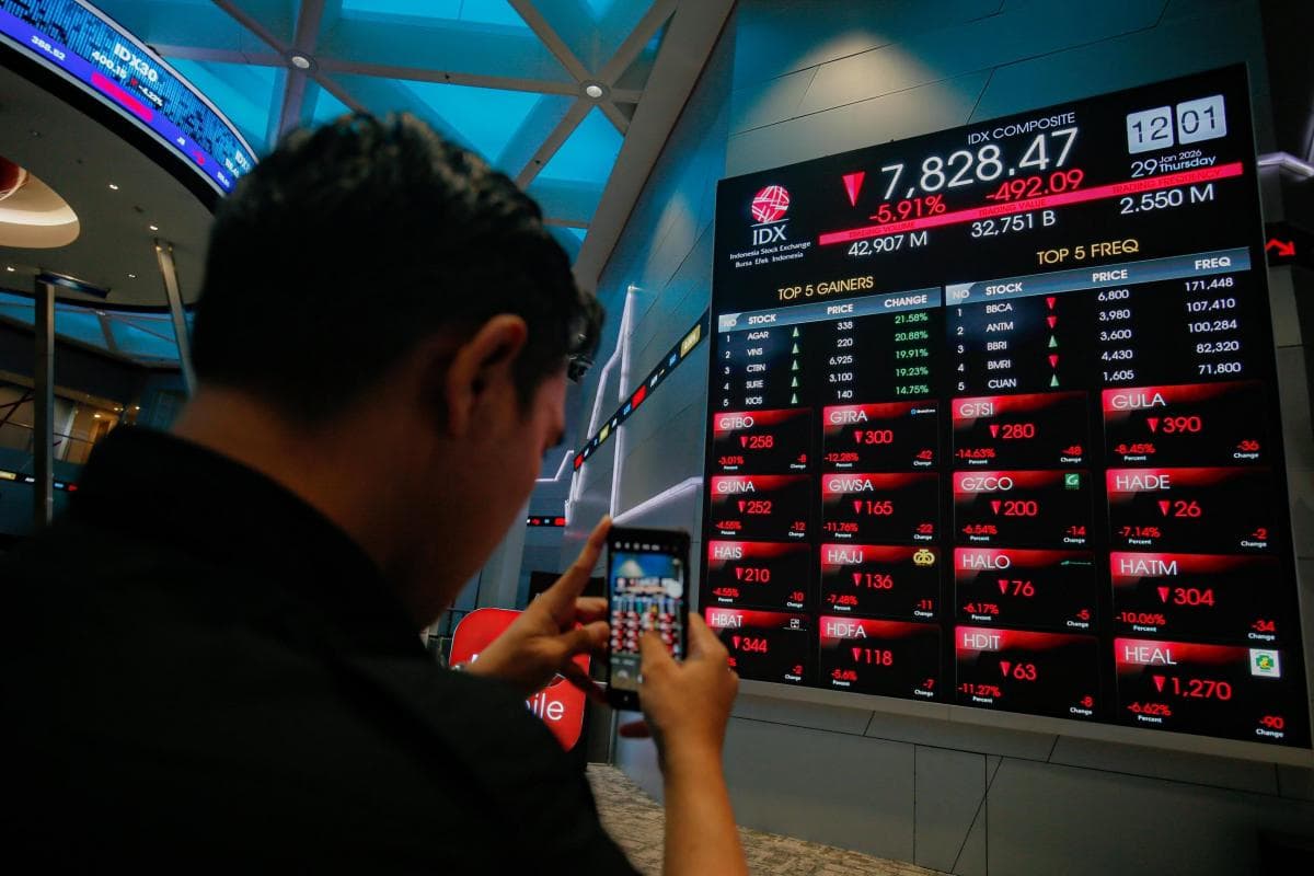 IHSG Sepekan Melemah 0,44 Persen, Kapitalisasi Pasar Turun Jadi Rp14.787 Triliun