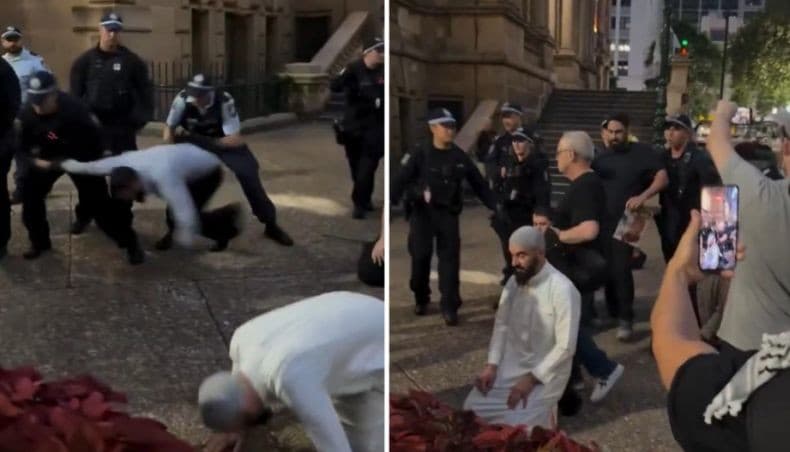 Viral, Polisi Australia Seret Muslim Salat saat Demo Tolak Kunjungan Presiden Israel