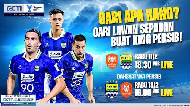 Live RCTI! Persib Vs Ratchaburi FC di AFC Champions League Two Malam Ini
