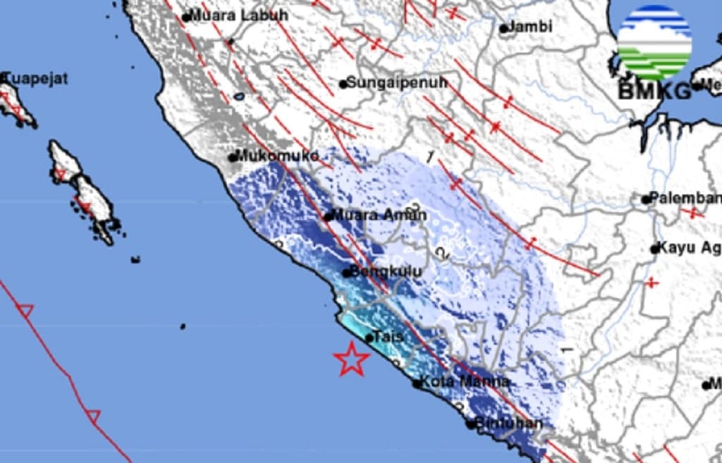 Update Gempa Hari Ini M 4,8 Guncang Selama Bengkulu, Getaran Dirasakan Kuat Warga