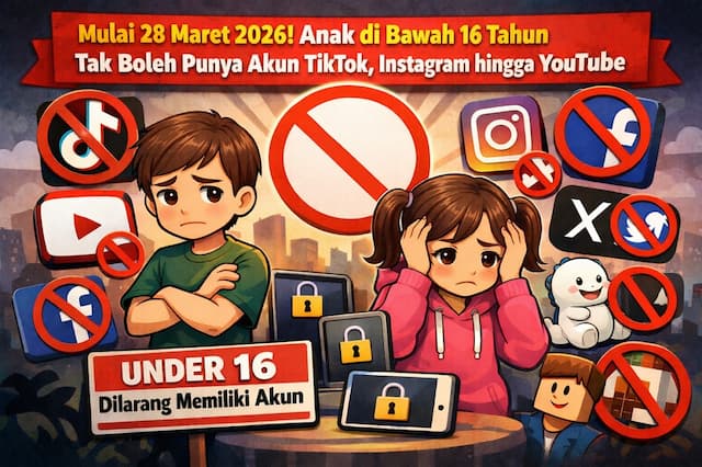 Anak di Bawah 16 Tahun Dilarang Punya Akun TikTok, Instagram, YouTube hingga Roblox Mulai 28 Maret