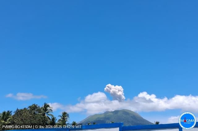 Gunung Ibu Erupsi Hari Ini , Semburkan Abu Vulkanis Setinggi 500 Meter