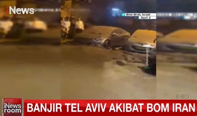 Ngeri! Serangan Bom Iran Hantam Jaringan Pipa Air di Israel, Tel Aviv Kebanjiran
