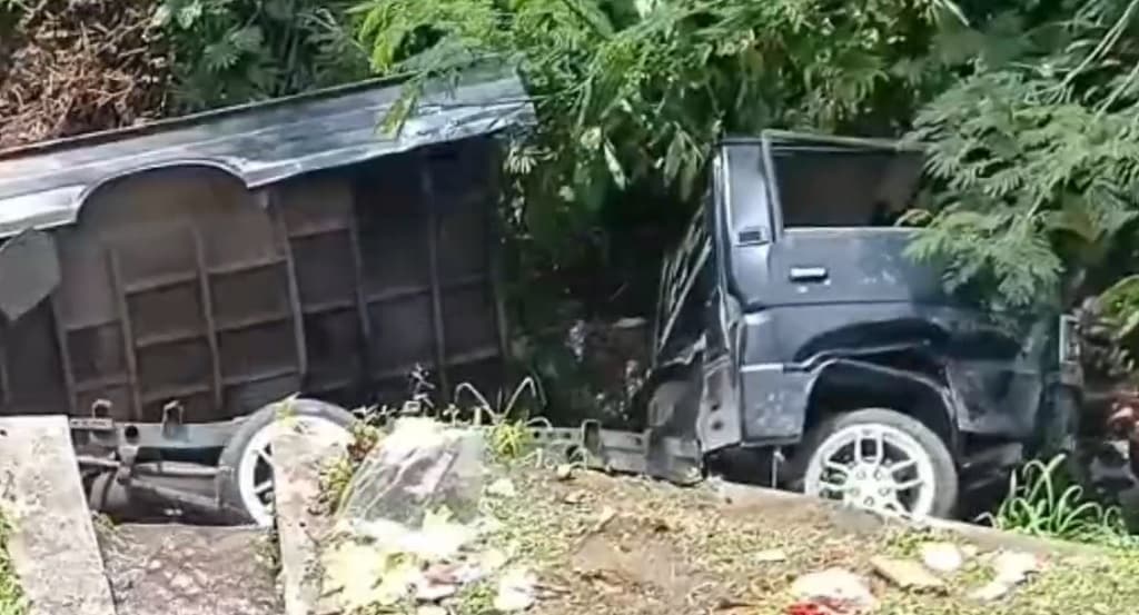 Sopir Ugal-Ugalan, Mobil Bak Angkut Sayur Masuk Jurang di Semarang