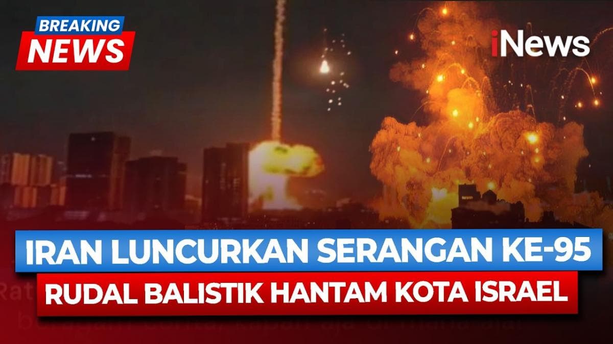 Gelombang Serangan ke-95! Rudal Balistik Iran Hujani Kota Israel, Ledakan Dahsyat Terekam