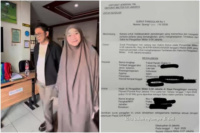 Zaskia Adya Mecca Kecewa, Sidang Kasus Pemukulan Karyawan oleh Oknum TNI Ditunda Tanpa Info!