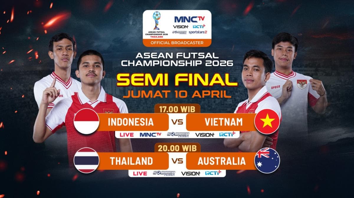 Live MNCTV! Timnas Futsal Indonesia vs Vietnam di Semifinal AFF 2026 Kick-off Jam Berapa?