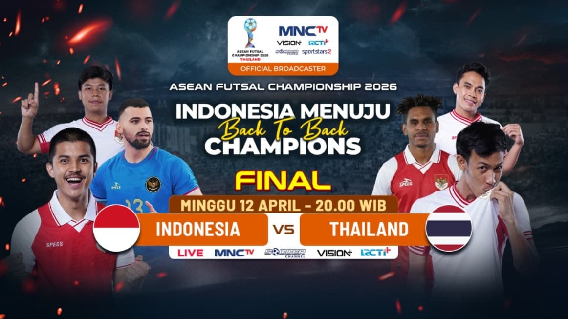 Live MNCTV! Timnas Futsal Indonesia Vs Thailand di Final Piala AFF Futsal 2026, Kick Off Jam Berapa?