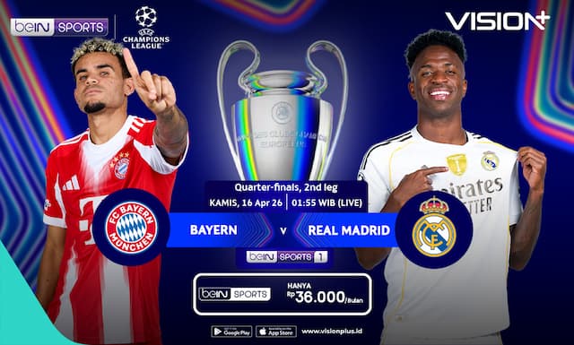 Jadwal Bayern Munchen vs Real Madrid di Liga Champions Dini Hari Nanti