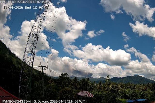 Gunung Dukono di Halmahera Utara Erupsi, Kolom Abu Capai 700 Meter