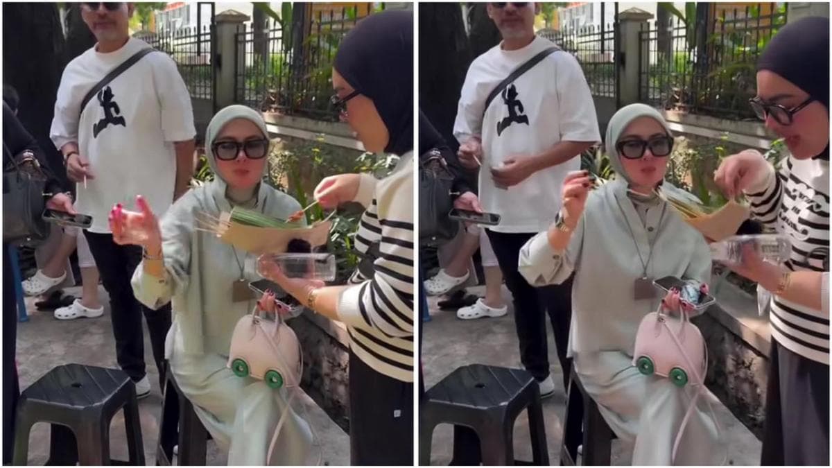 Viral Syahrini Makan Pinggir Jalan Tenteng Tas Rp423 Jutaan, Ini Fotonya!