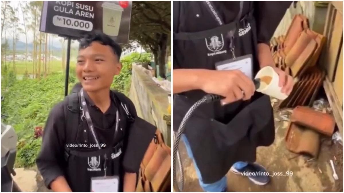 Viral Kopi Gendong Hebohkan Kawasan Dieng, Netizen: Kreatif Banget!