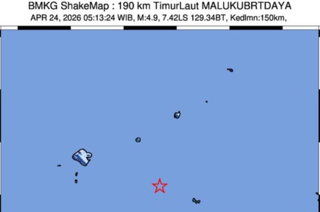 Gempa Hari Ini Magnitudo M5,1 Guncang Maluku Barat Daya