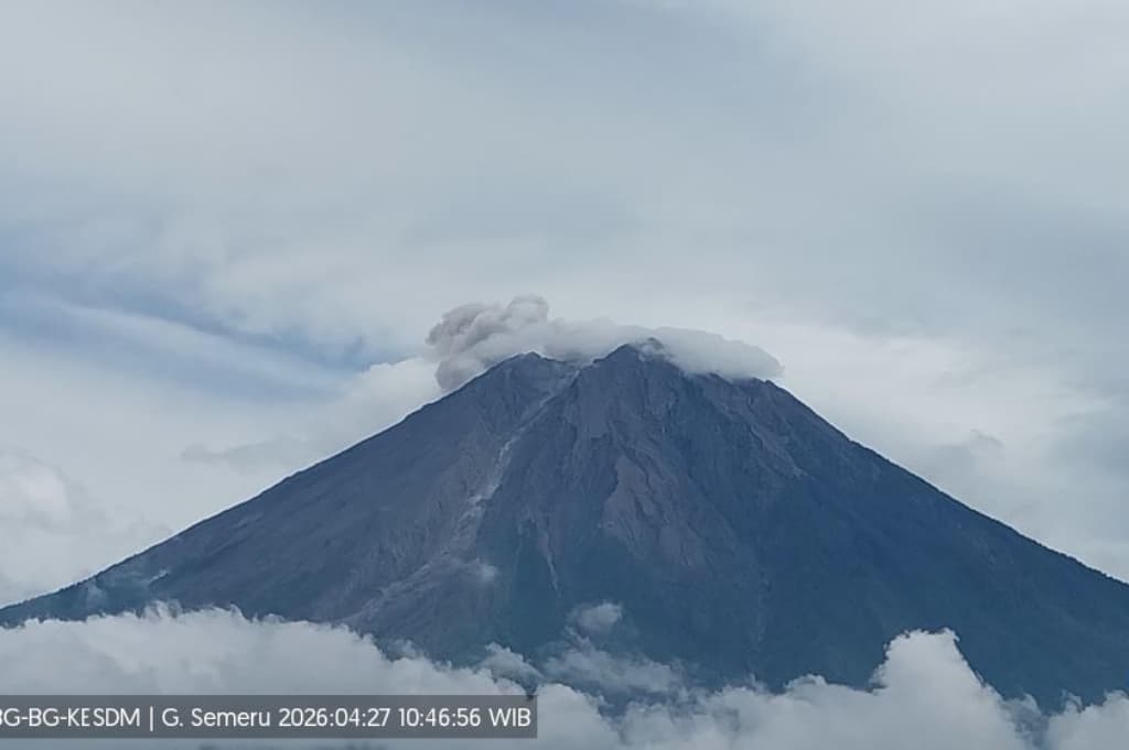 Gunung Semeru Meletus Siang Ini, Kolom Abu Capai 500 Meter ke Langit