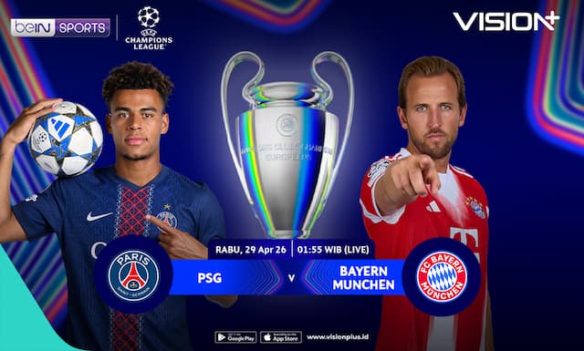 Jadwal dan Link Live Streaming PSG Vs Bayern Munchen Leg 1 Semifinal Liga Champions