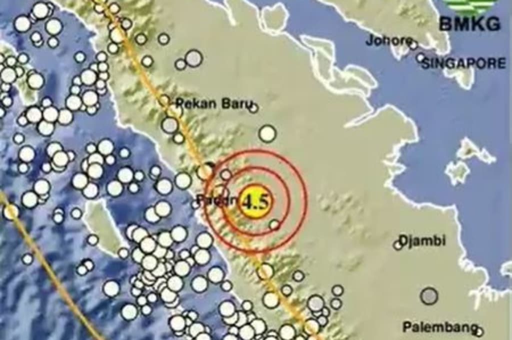Gempa Hari Ini Magnitudo 4,5 Guncang Dharmasraya Sumbar