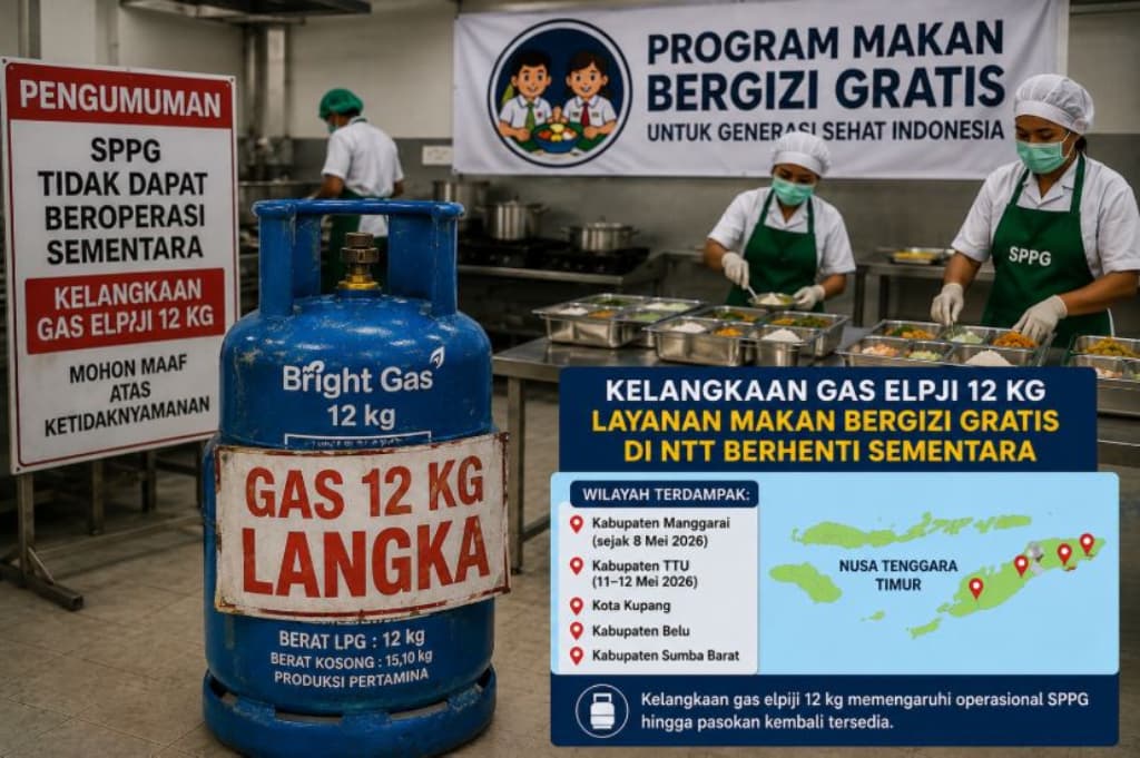 Dampak Kelangkaan Elpiji 12 Kg di NTT, Sejumlah SPPG Hentikan Layanan Makan Bergizi Gratis