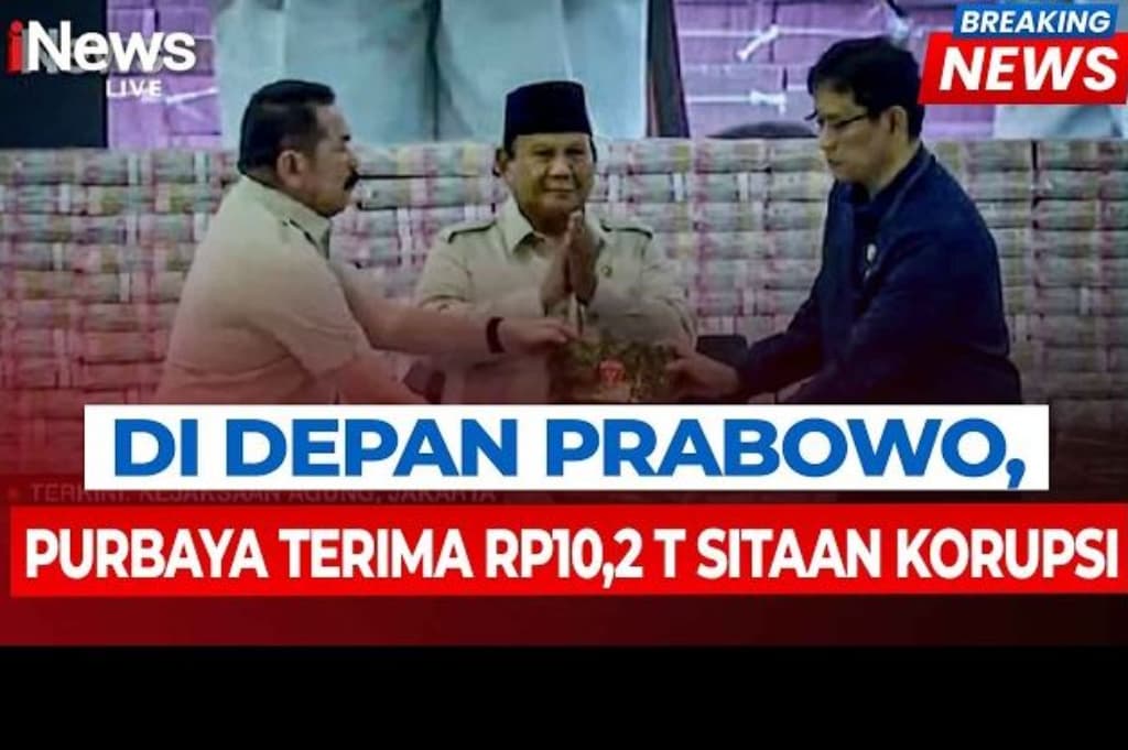 Disaksikan Prabowo, Purbaya Terima Uang Sitaan Negara Rp10,2 Triliun