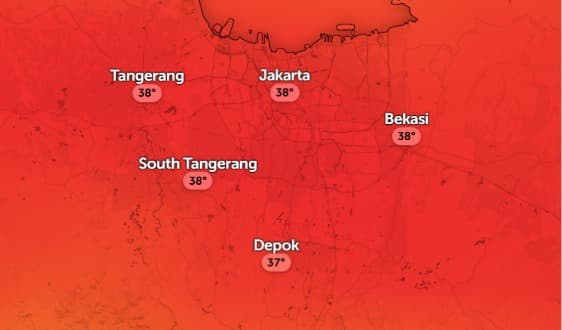 Panas Pol! Suhu Jabodetabek Capai 38 Derajat Celsius Siang Ini