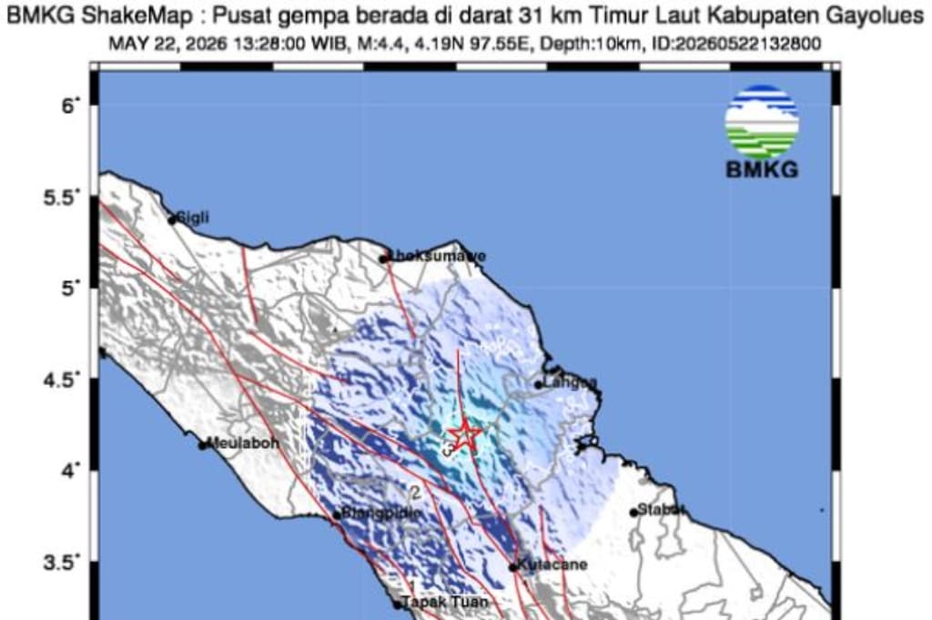 Gempa Hari Ini Magnitudo 4,4 Guncang Gayo Lues Aceh