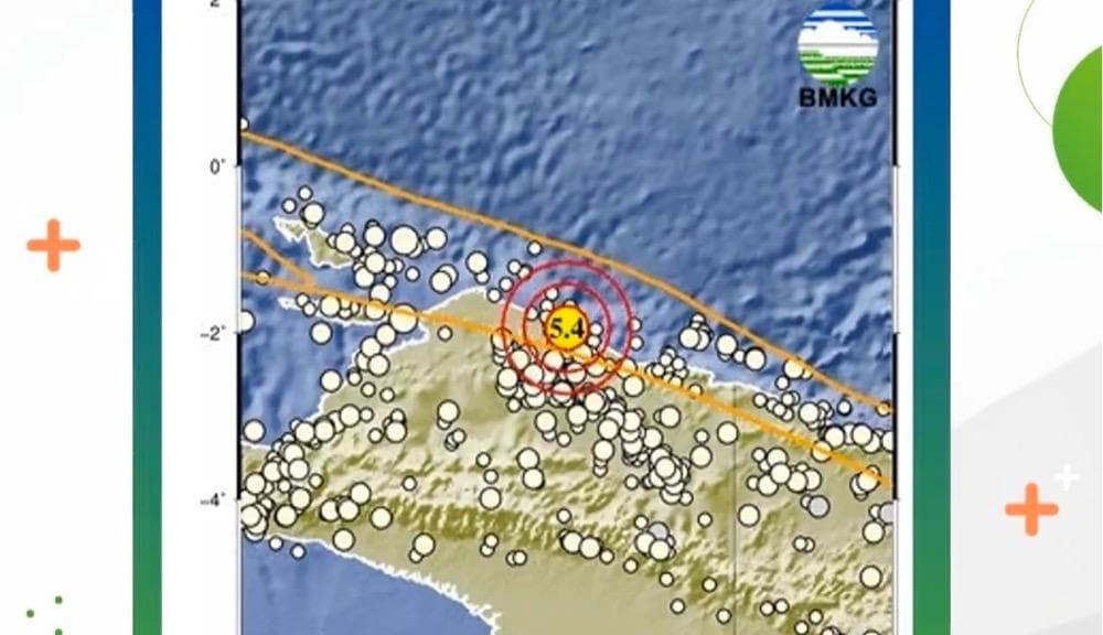 Gempa M5,4 Guncang Sarmi Papua Pagi Ini, Tak Berpotensi Tsunami