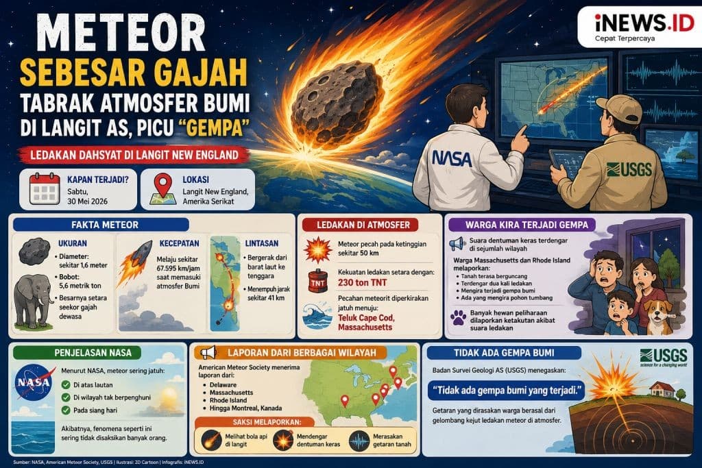 Meteor yang Tabrak Atmosfer Bumi Picu Dentuman dan "Gempa" di AS Ternyata Seukuran Gajah