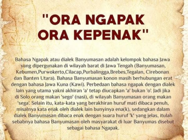 Orang Ngapak Ora Kepenak! Asal-usul Bahasa Ngapak Orang Pemalang