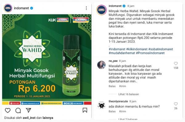 Netizen Serbu Akun IG Indomaret, Buntut Kasus Skandal Perselingkuhan Menantu dan Ibu Mertua